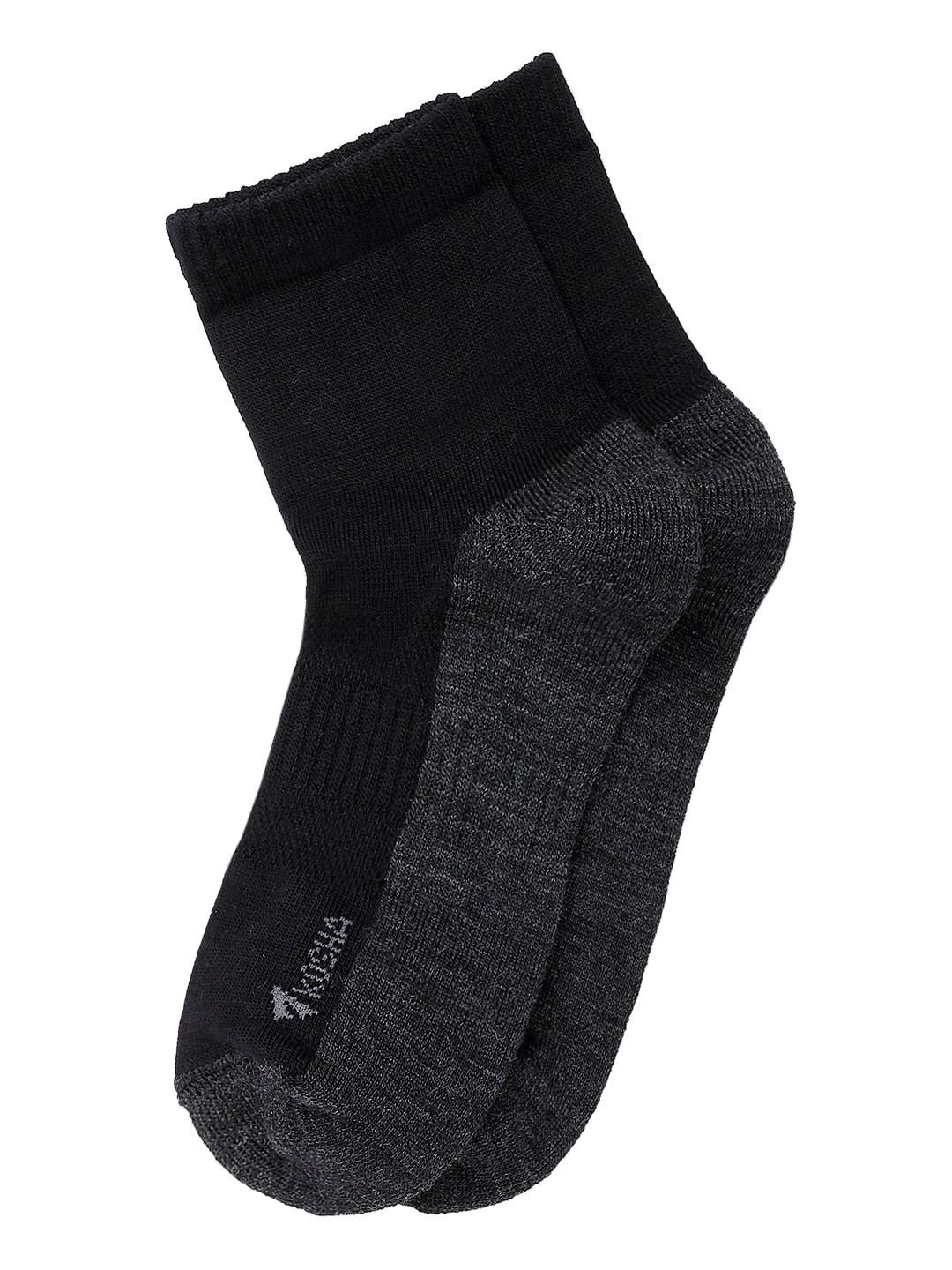 Black-Grey Merino Wool Cushioned Socks | KIds 